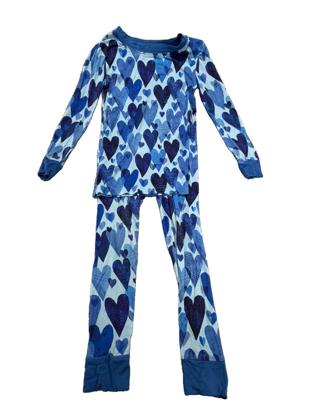 Little Sleepies Boys/Girls 4T Blue Hearts & Crafts Two Piece Pajamas Valentine's